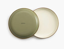 Load image into Gallery viewer, Barebones Living Enamel 2 - Tone Deep Plate Set (Olive Drab)