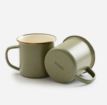Load image into Gallery viewer, Barebones Living Enamel 2 - Tone Mug Set (Olive Drab)