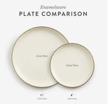 Load image into Gallery viewer, Barebones Living Enamel 2-Tone Salad Plate Set (Olive Drab)