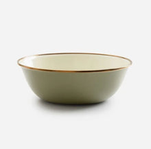 Load image into Gallery viewer, Barebones Living Enamel 2 - Tone Bowl Set (Olive Drab)