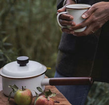 Load image into Gallery viewer, Barebones Living Enamel Saucepan Eggshell