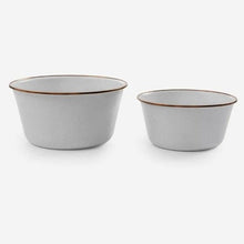 Load image into Gallery viewer, Barebones Living Enamel Mixing Bowl Eggshell - Set of 2