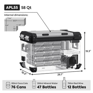 ICECO APL55 Dual Zone 12 Volt Fridge refrigerator (55L)