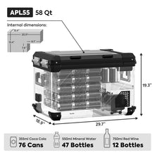 Load image into Gallery viewer, ICECO APL55 Dual Zone 12 Volt Fridge Freezer BLACK (55L)
