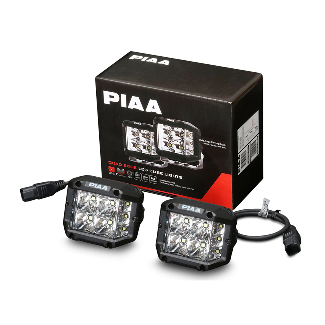 PIAA DKQE39E Quad Edge LED 5600K Cube Lights