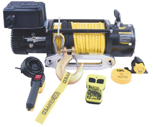 TJM Torq Winch 9500LB INC Yellow Synthetic Rope