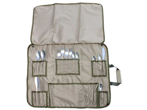 Camp Cover Cutlery Roll-up 4-Set RS Unkitted Khaki