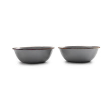 Load image into Gallery viewer, Barebones Living Enamel Bowl - Slate Gray - set of 2
