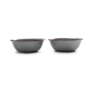 Barebones Living Enamel Bowl - Slate Gray - set of 2