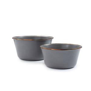 Barebones Living Enamel Mixing Bowl - Slate Gray - Set of 2