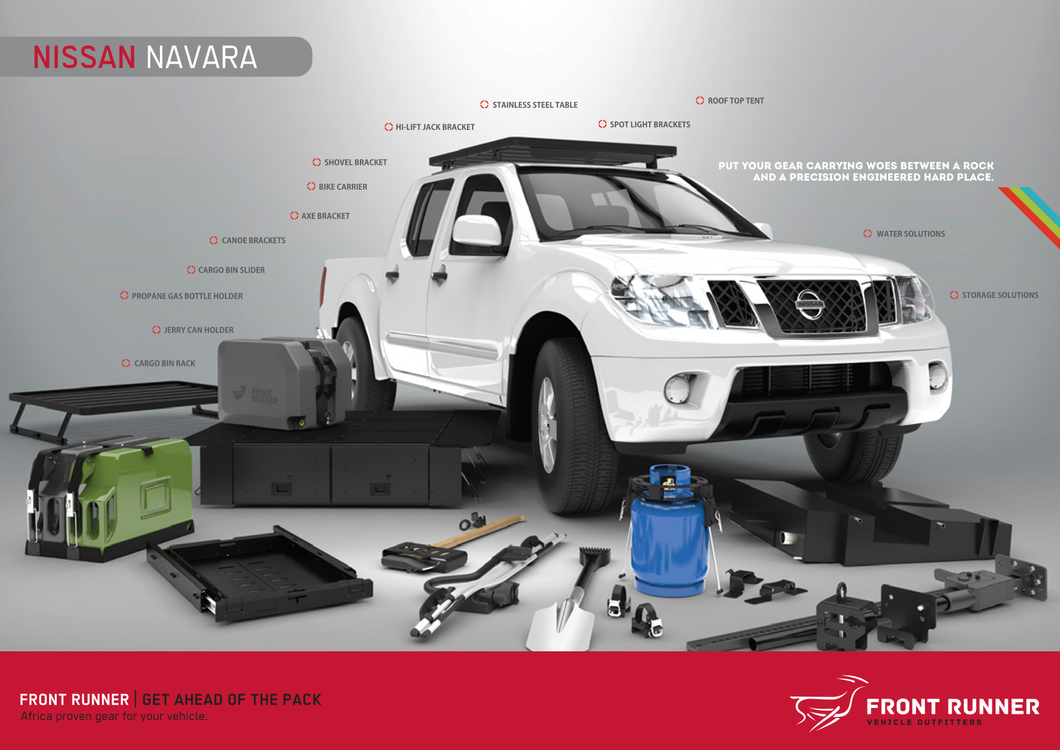 Nissan Navara D40 Slimline II Roof Rack Kit – Premium Overland