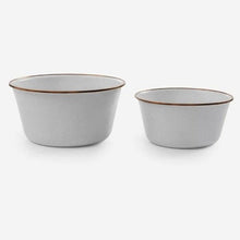 Load image into Gallery viewer, Barebones Living Enamel Mixing Bowl Eggshell - Set of 2
