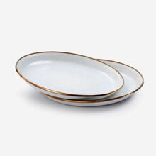 Load image into Gallery viewer, Barebones Living Enamel Salad Plate Eggshell - set of 2
