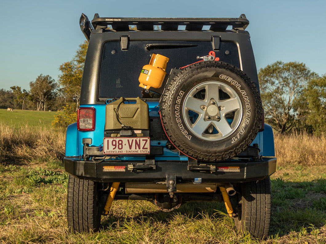 Out-Back Gas Bottle Mount with Spare Tire Mount