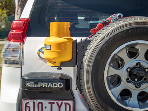 Out-Back Gas Bottle Mount with Spare Tire Mount
