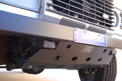thumbnail image 2 of Bison Autodesign 5mm Bare Aluminium Steering Sump Guard Plate – For Land Rover Defender 90/110/130 2 of 5